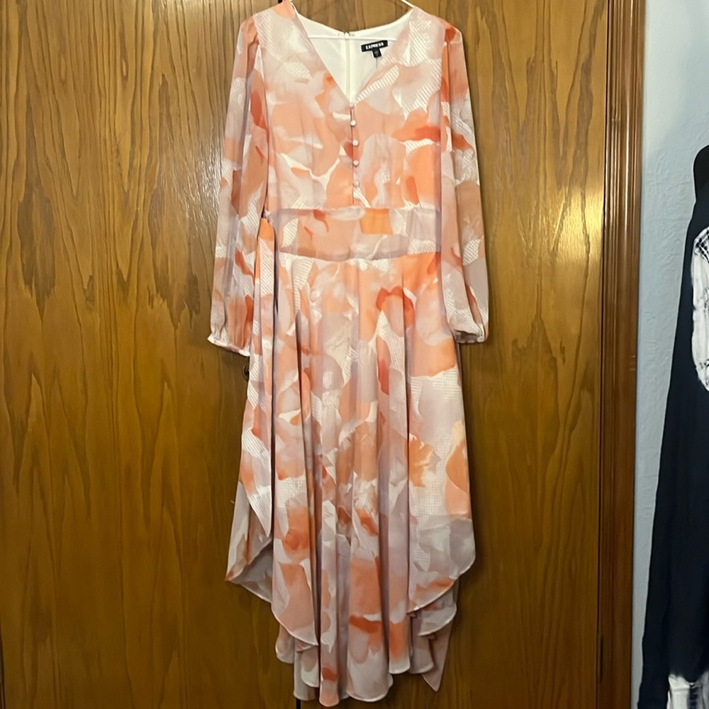 NWT Express Watercolor Flower High Low Dress